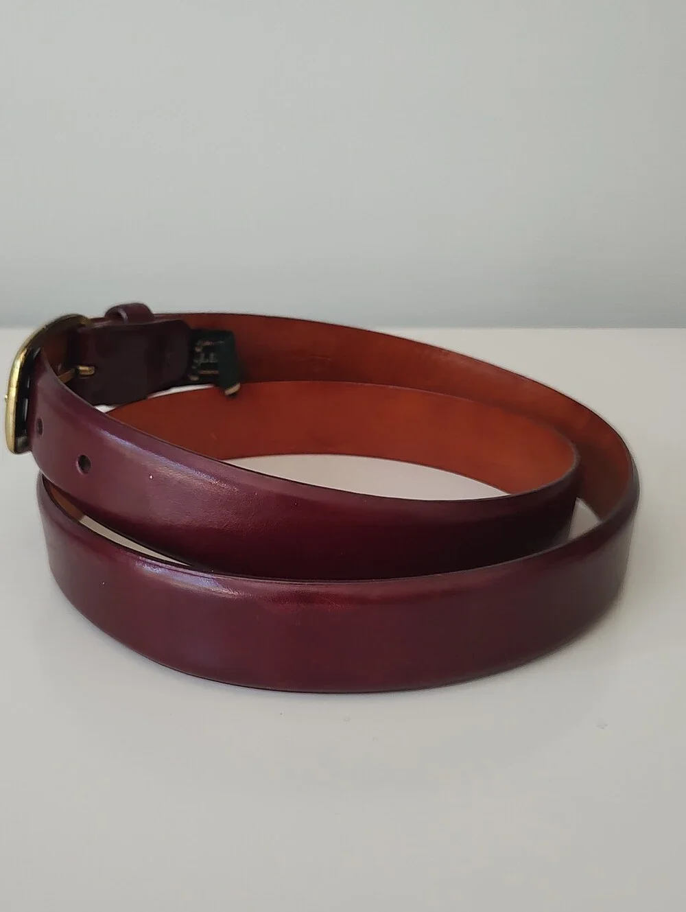 Cole Haan Men's Genuine Leather Belt Reddish Brown 40